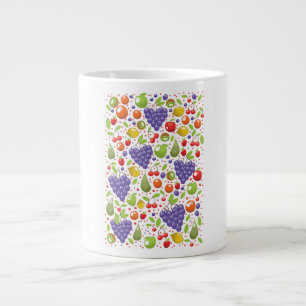 Moo patroon van fruit grote koffiekop