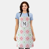 Moo Persoonlijk Kerstmis Patroon Monogram Schort (Gedragen)