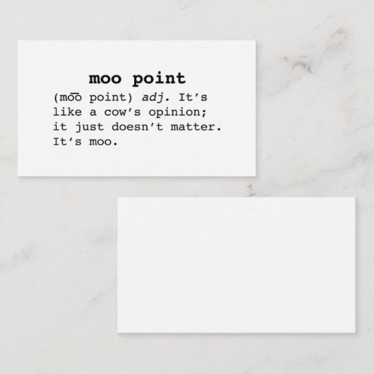 Moo Point Quote Visitekaartje (Voorkant / Achterkant)