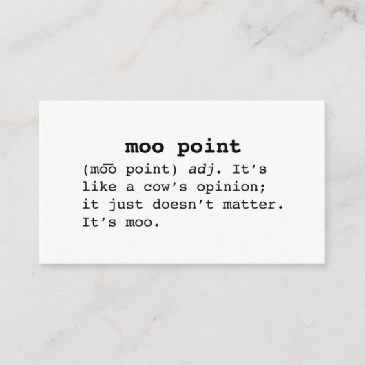 Moo Point Quote Visitekaartje (Voorkant)