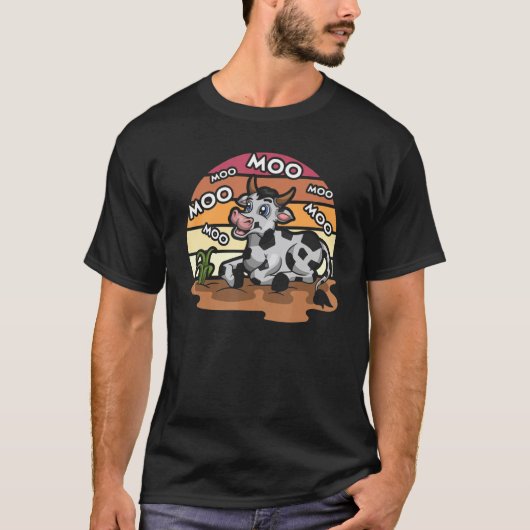Moo Retro Koe T-shirt (Voorkant)