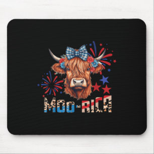 Moo-rica Highland Koe 4 juli herdenkingsdag Muismat