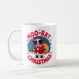 Moo-rry Christmas Funny Cow Santa Christmas Koffiemok