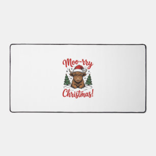 Moo-rry Kerstmis Hoogland Koe Vintage Shirt Ontwer Bureaumat