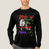 Moo-ry Christmas Cow in Plaid Truck Holiday design Tri-Blend Shirt (Voorkant volledig)
