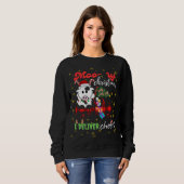 Moo-ry Christmas Cow in Plaid Truck Holiday design Trui (Voorkant volledig)