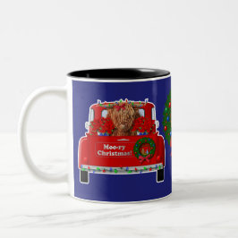 Moo-ry Christmas Little Red Truck Tweekleurige Koffiemok