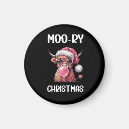 Moo-ry Christmas Schotse Hoogland Koe Magneet
