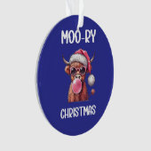 Moo-ry Christmas Schotse Hoogland Koe Ornament (voorkant)