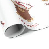 Moo-ry Kerstmis schattig shaggy Highland koe Santa Cadeaupapier (Rol Hoek)