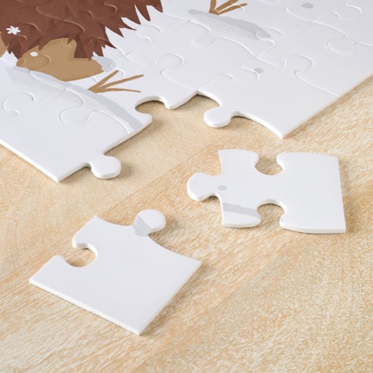 Moo-ry Kerstmis schattig shaggy Highland koe Santa Legpuzzel (Zijkant)