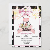 Moo schattig bloemenroze Heilige Koe 1e Verjaardag Kaart (Voorkant)