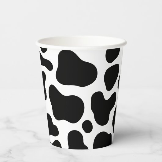 Moo schattig bloemenroze Heilige Koe 1e Verjaardag Papieren Bekers (Achterkant)