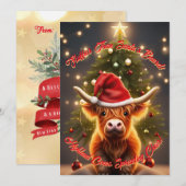Moo Schattige Schotse Hoogland Koe Landelijke Kers Feestdagenkaart (Voorkant / Achterkant)