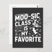 Moo-sic Class is mijn favoriete Funny Moo Koe Scho Briefkaart (Voorkant / Achterkant)