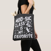 Moo-sic Class is mijn favoriete Funny Moo Koe Scho Tote Bag (Dichtbij)