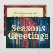 Moo stadslandschap seizoensgroeten vakantie feestdagenkaart (Voorkant / Achterkant)