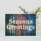 Moo stadslandschap seizoensgroeten vakantie feestdagenkaart (Staand voorkant)