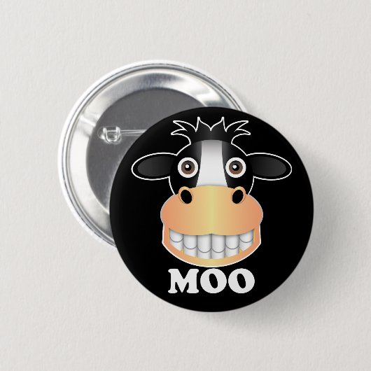 Moo - standaard, 2¼-inch ronde Button  (Voorkant /achterkant)