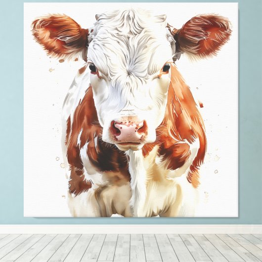 🐄🎨 Moo-sterpiece 🖌️ Canvas Afdruk (Insitu (Houten vloer))