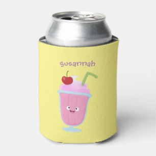 Moo sundae-ijsje met aardbei in cartoonstijl blikjeskoeler