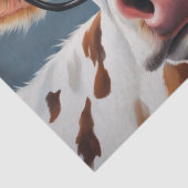 Moo-tiful Style: Koe in Pet en brillenglazen Decou Tissuepapier (Detail)