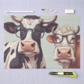 Moo-tiful Style: Koe in Pet en brillenglazen Decou Tissuepapier (Craft)