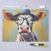 Moo-tiful Style: Koe in Pet en brillenglazen Decou Tissuepapier (Craft)