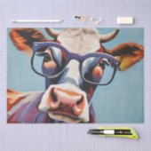 Moo-tiful Style: Koe in Pet en brillenglazen Decou Tissuepapier (Craft)