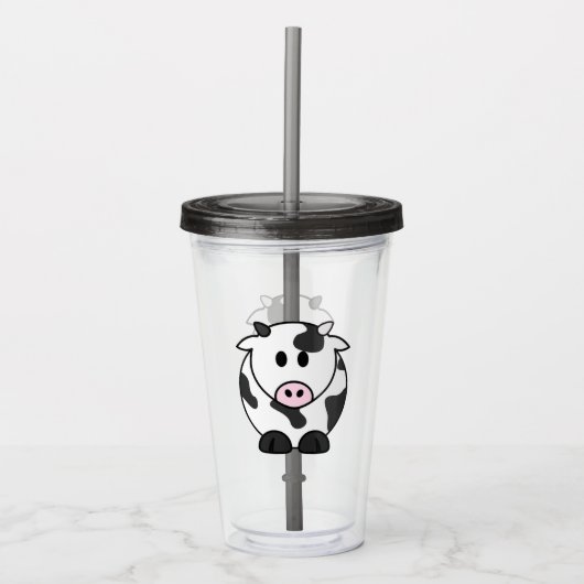 Moo Tumbler – Cute Cow Cold Cup Acryl Drinkbeker (Voorkant)