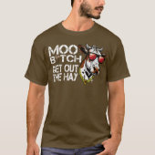 moo uit de hooi Grappige Koe met een bril T-shirt (Voorkant)