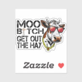 moo uit het hooi Grappige Koe met Brillen Zweet Sticker (Vel)