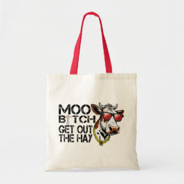 moo uit het hooi Grappige Koe met Brillen Zweet Tote Bag
