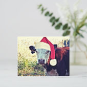 Moo van de vakantie Koe Feestdagenkaart (Staand voorkant)