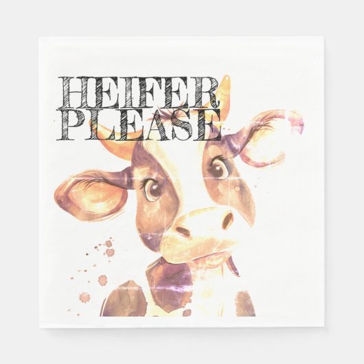 Moo-ve over saaie servetten: Heifer alsjeblieft Servet (Voorkant)