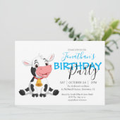 Moo-velous Birthday Celebration Invitation Aankondiging (Staand voorkant)