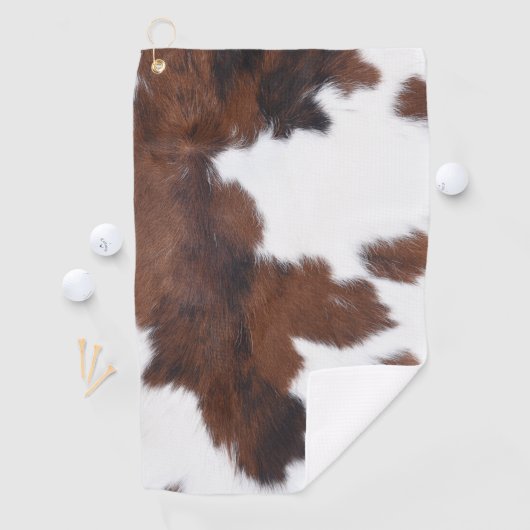 Moo-velous Bruine Koe Print Golfballen Golfhanddoek (Insitu)
