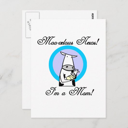 Moo-velous New Mam Tshirts and Gifts Briefkaart (Voorkant / Achterkant)