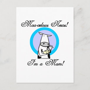 Moo-velous New Mam Tshirts and Gifts Briefkaart