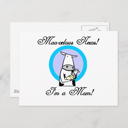 Moo-velous New Mam Tshirts and Gifts Briefkaart (Voorkant / Achterkant)