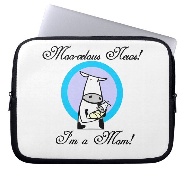 Moo-velous nieuwe mamam-cadeaus laptop sleeve (Voorkant)