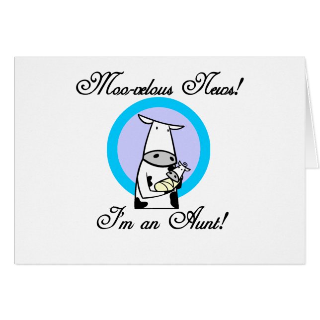 Moo-velous Nieuwe Tante Tshirts en Geschenken (Voorkant Horizontaal)