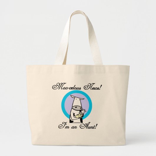 Moo-velous Nieuwe Tante Tshirts en Geschenken Grote Tote Bag (Voorkant)