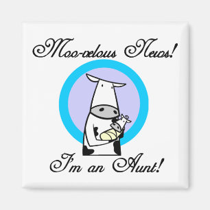 Moo-velous Nieuwe Tante Tshirts en Geschenken Magneet