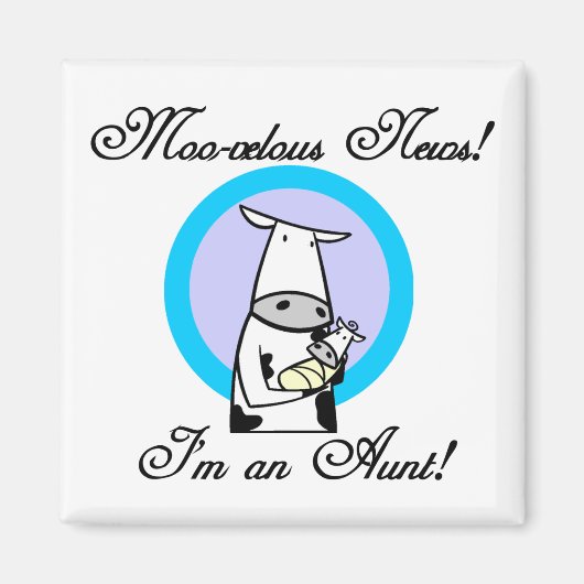 Moo-velous Nieuwe Tante Tshirts en Geschenken Magneet (Voorkant)