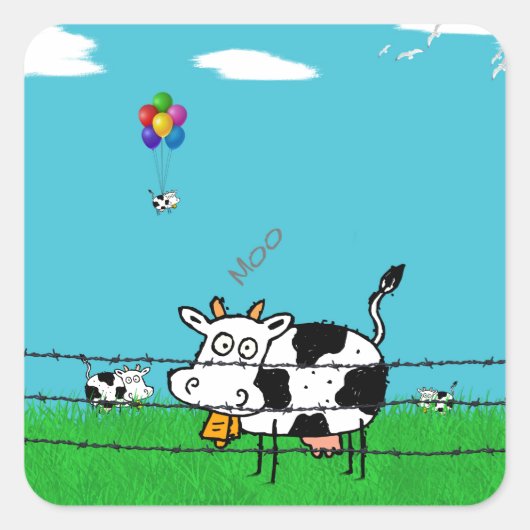 Moo Vierkante Sticker (Voorkant)