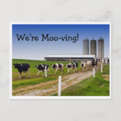 Moo-ving, grappige Koe Aankondigingskaart (Voorkant)