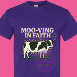 Moo-ving in het geloof - christelijk t-shirt
