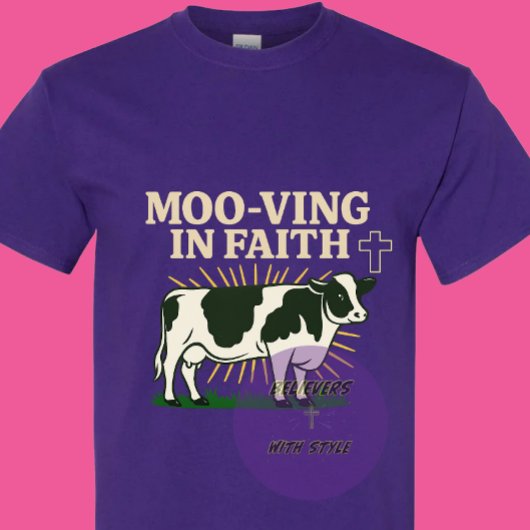 Moo-ving in het geloof - christelijk t-shirt