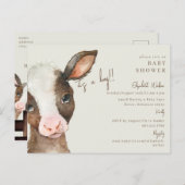 Moo-ving in Soon Koe Het is een Boy Baby shower Briefkaart (Voorkant / Achterkant)